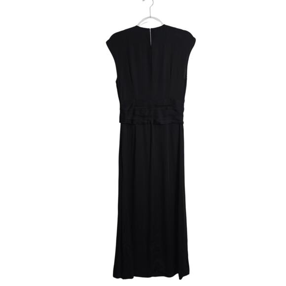Róhe Black Sleeveless Maxi Dress Knot Front Draped Waist Size 36 NWT - Picture 3 of 11